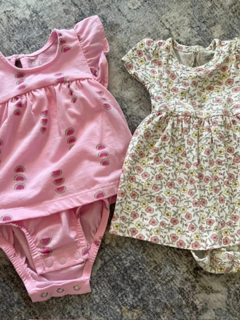 Carter's Child of Mine Baby Girl 3-6 Months Floral Watermelon Dress Romper